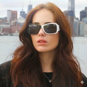 Indy Maui Black and White Two Tone Sunglasses, With Case and Cloth